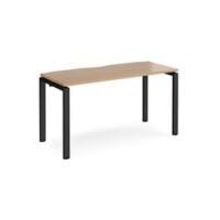 Rectangular Single Desk Beech Wood Straight Legs Black Adapt II 1400 x 600 x 725mm