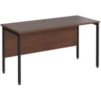 Rectangular Straight Desk Walnut Wood H-Frame Legs Black Maestro 25 1400 x 600 x 725mm