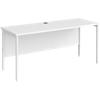 Rectangular Straight Desk White Wood H-Frame Legs White Maestro 25 1600 x 600 x 725mm