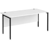 Rectangular Straight Desk White Wood H-Frame Legs Black Maestro 25 1600 x 800 x 725mm