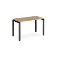 Rectangular Single Desk Oak Wood Straight Legs Black Adapt II 1200 x 600 x 725mm