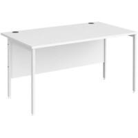 Rectangular Straight Desk White Wood H-Frame Legs White Maestro 25 1400 x 800 x 725mm