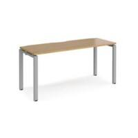 Rectangular Single Desk Oak Wood Straight Legs Silver Adapt II 1600 x 600 x 725mm