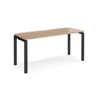 Rectangular Single Desk Beech Wood Straight Legs Black Adapt II 1600 x 600 x 725mm