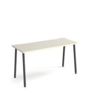 Rectangular A-frame Desk White Wood/Metal Charcoal Sparta 1400 x 600 x 730mm