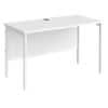 Rectangular Straight Desk White Wood H-Frame Legs White Maestro 25 1200 x 600 x 725mm