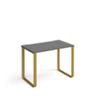 Rectangular Sleigh Frame Desk Onyx Grey Wood/Metal Sleigh Legs Brass Cairo 1000 x 600 x 730mm