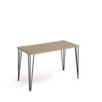 Home Office Hairpin Desk Rectangular Oak 4 Feet 1,200 (W) x 600 (D) x 730 (H) mm Metal, Wood