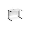 Rectangular Straight Desk with Cantilever Legs White Wood Black Maestro 25 1000 x 600 x 725mm