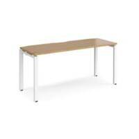 Rectangular Single Desk Oak Wood Straight Legs White Adapt II 1600 x 600 x 725mm