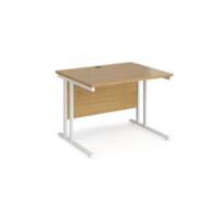 Rectangular Straight Desk with Cantilever Legs  Oak Wood White Maestro 25 1000 x 800 x 725 mm