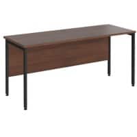 Rectangular Straight Desk Walnut Wood H-Frame Legs Black Maestro 25 1600 x 600 x 725mm