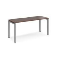 Rectangular Single Desk Walnut Wood Straight Legs Silver Adapt II 1600 x 600 x 725mm