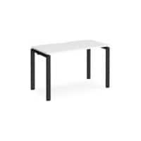 Rectangular Single Desk White Wood Straight Legs Black Adapt II 1200 x 600 x 725mm