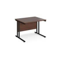 Rectangular Straight Desk Walnut Wood Cantilever Legs Black Maestro 25 1000 x 800 x 725mm