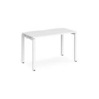 Rectangular Single Desk White Wood Straight Legs White Adapt II 1200 x 600 x 725mm