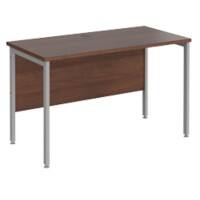Rectangular Straight Desk Walnut Wood H-Frame Legs Silver Maestro 25 1200 x 600 x 725mm