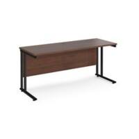 Rectangular Straight Desk Walnut Wood Cantilever Legs Black Maestro 25 1600 x 600 x 725mm