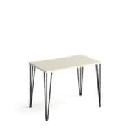 Rectangular Hairpin Desk White Wood/Metal Hairpin Legs Black Tikal 1000 x 600 x 730mm