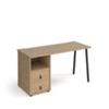 Rectangular A-frame Desk Kendal Oak, Kendal Oak Drawers Wood/Metal A-Frame Legs Charcoal Sparta 1400 x 600 x 730mm