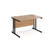 Rectangular Straight Desk with Cantilever Legs Beech Wood Black Maestro 25 1200 x 800 x 725mm