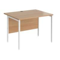 Rectangular Straight Desk Beech Wood H-Frame Legs White Maestro 25 1000 x 800 x 725mm