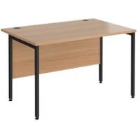 Rectangular Straight Desk Beech Wood H-Frame Legs Black Maestro 25 1200 x 800 x 725mm