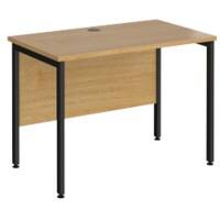 Rectangular Straight Desk Oak Wood H-Frame Legs Black Maestro 25 1000 x 600 x 725mm