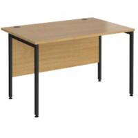 Rectangular Straight Desk Oak Wood H-Frame Legs Black Maestro 25 1200 x 800 x 725mm