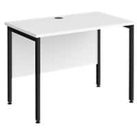 Rectangular Straight Desk White Wood H-Frame Legs Black Maestro 25 1000 x 600 x 725mm
