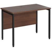 Rectangular Straight Desk Walnut Wood H-Frame Legs Black Maestro 25 1000 x 600 x 725mm