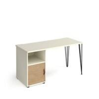 Home Office Straight Desk Rectangular Oak 4 Feet 1,400 (W) x 600 (D) x 730 (H) mm Metal, Wood