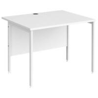 Rectangular Straight Desk White Wood H-Frame Legs White Maestro 25 1000 x 800 x 725mm