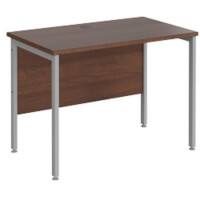 Rectangular Straight Desk Walnut Wood H-Frame Legs Silver Maestro 25 1000 x 600 x 725mm