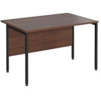 Rectangular Straight Desk Walnut Wood H-Frame Legs Black Maestro 25 1200 x 800 x 725mm