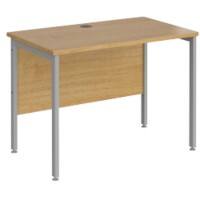 Rectangular Straight Desk Oak Wood H-Frame Legs Silver Maestro 25 1000 x 600 x 725mm