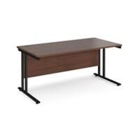Rectangular Straight Desk Walnut Wood Black Cantilever Legs Walnut Maestro 25 1600 x 800 x 725mm
