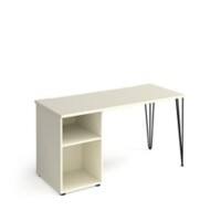 Rectangular Hairpin Desk White Wood/Metal Hairpin Legs Black Tikal 1400 x 600 x 730mm