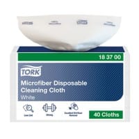 Tork Microfiber Disposable Cleaning Cloth White Premium 40 Pieces