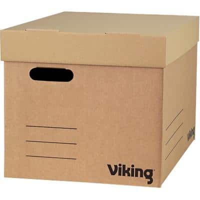 Viking Economy Archive Box Brown 33 x 45.9 x 29.5 cm Pack of 10
