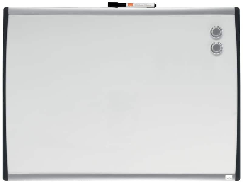 Nobo Small Whiteboard Wall Mounted Magnetic Lacquered Steel Single Sided 58.5 (W) x 43 (H) cm