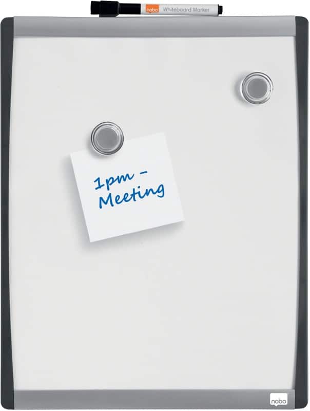 Nobo Small Whiteboard Wall Mounted Magnetic Single Sided 28 (W) x 33.5 (H) cm