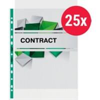 Rexel Copy King Punched Pockets A4 With Green Spine Glass Clear Transparent 90 microns Polypropylene Top 11 Holes 2115705 Pack of 25