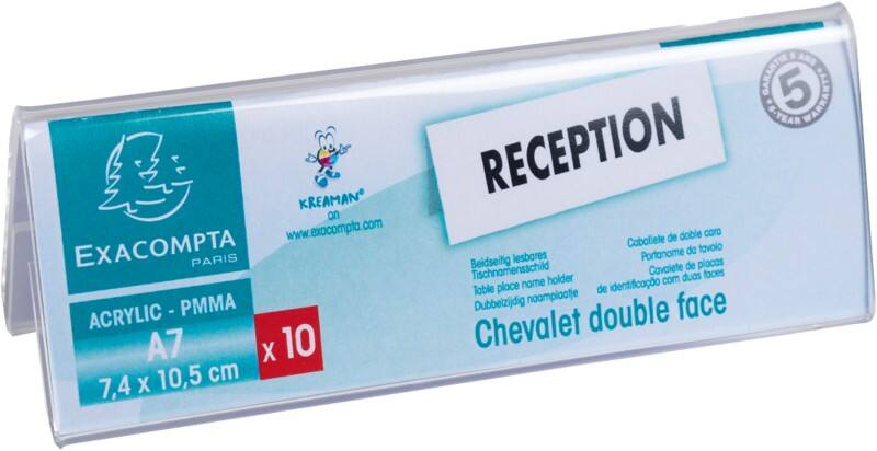 Exacompta Name Holder Crystal 11 x 4 x 10 cm Pack of 10