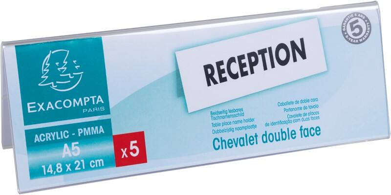 Exacompta Name Holder Crystal 21 x 6 x 17 cm Pack of 10