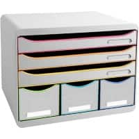 Exacompta Drawer Unit Plastic White Harlequin