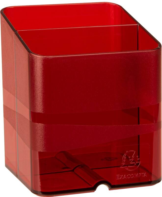 Exacompta Chromaline Pen Box Plastic Red Carmin 7.4 x 7.4 x 9.3 cm