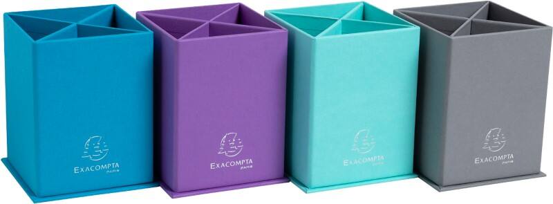 Exacompta Teksto Pen Holder Cardboard Assorted 8.5 x 8.5 x 11 cm