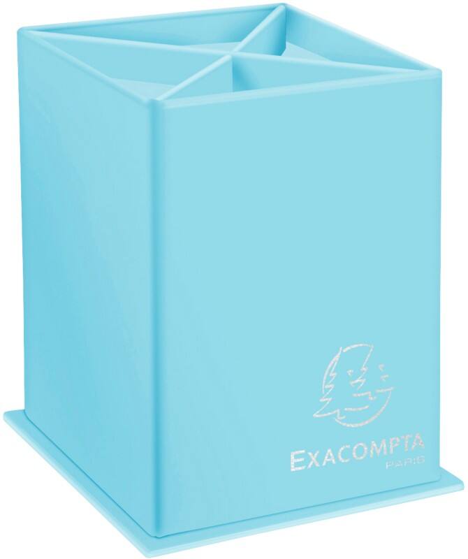 Exacompta Aquarel Pen Holder Cardboard Pastel Blue 8.5 x 8.5 x 11 cm
