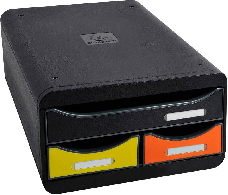 Exacompta Iderama Drawer Unit Plastic Harlequin 3 Drawers 27.8 x 34.7 x 13 cm A4+